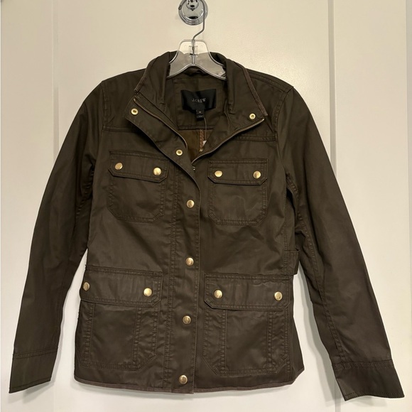 J. Crew Downtown Field Jacket Mossy Brown Olive Size Small Petite - Picture 3 of 17